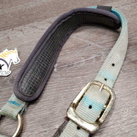 Neoprene Padded Nylon Breakaway Halter, adj, Snap, Crown Cover *gc/fair, hole, missing screw, v.dirty, v.faded, v.stained

