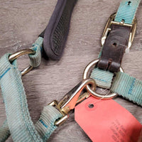 Neoprene Padded Nylon Breakaway Halter, adj, Snap, Crown Cover *gc/fair, hole, missing screw, v.dirty, v.faded, v.stained

