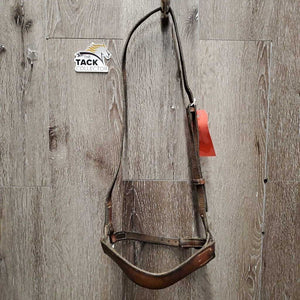 Flat Drop Noseband *gc/fair, clean, v.dry, v.stiff, stains, loose keepers, twist, bends, older