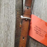 Flat Drop Noseband *gc/fair, clean, v.dry, v.stiff, stains, loose keepers, twist, bends, older
