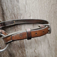 Flat Drop Noseband *gc/fair, clean, v.dry, v.stiff, stains, loose keepers, twist, bends, older
