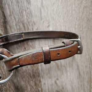 Flat Drop Noseband *gc/fair, clean, v.dry, v.stiff, stains, loose keepers, twist, bends, older