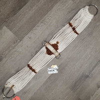 15 String Cotton Rope Cinch *fair, broken/frayed strings, folded/stiff & hard, rusty, hairy
