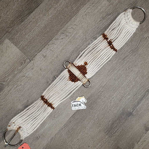 15 String Cotton Rope Cinch *fair, broken/frayed strings, folded/stiff & hard, rusty, hairy