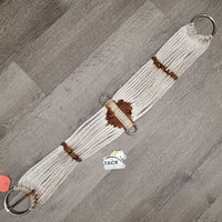 15 String Cotton Rope Cinch *fair, broken/frayed strings, folded/stiff & hard, rusty, hairy