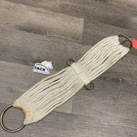 15 Cotton String Cinch, 2x D Rings *gc, clean, stains, older, rubs, frays
