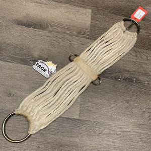 15 Cotton String Cinch, 2x D Rings *gc, clean, stains, older, rubs, frays