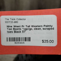Pr Tall Western Pointy Toe Boots *vgc/gc, clean, scraped toes