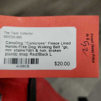 "Canicross" Fleece Lined Hands-Free Dog Walking Belt *gc, mnr stains?dirt & hair, broken plastic snap