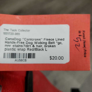 "Canicross" Fleece Lined Hands-Free Dog Walking Belt *gc, mnr stains?dirt & hair, broken plastic snap