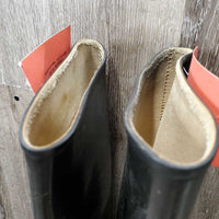 Pr Tall Rubber Riding Boots *fair, clean, faded, scrapes, stains, lining: v.rubbed & holey heels
