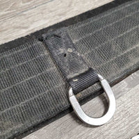 Nylon Web, Neoprene Velcro Liner, 2x D Els, D Ring *gc/fair, hairy, residue, clean, faded, stretched els, v.chipped liner
