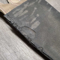 Nylon Web, Neoprene Velcro Liner, 2x D Els, D Ring *gc/fair, hairy, residue, clean, faded, stretched els, v.chipped liner
