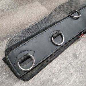 Deluxe 12 Ring Hvy Nylon & Neoprene Lungeing Surcingle, Cinch & Velcro Liner *vgc/gc, dirty, mnr rubs, mnr frayed & stretched holes, hairy edges