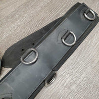 Deluxe 12 Ring Hvy Nylon & Neoprene Lungeing Surcingle, Cinch & Velcro Liner *vgc/gc, dirty, mnr rubs, mnr frayed & stretched holes, hairy edges