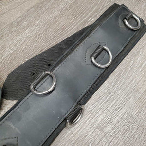 Deluxe 12 Ring Hvy Nylon & Neoprene Lungeing Surcingle, Cinch & Velcro Liner *vgc/gc, dirty, mnr rubs, mnr frayed & stretched holes, hairy edges