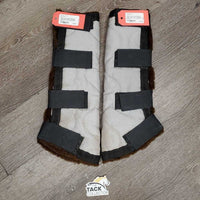 Front & Hind Shipping Boots, fleece lined *vgc, clean, hairy, older, stains