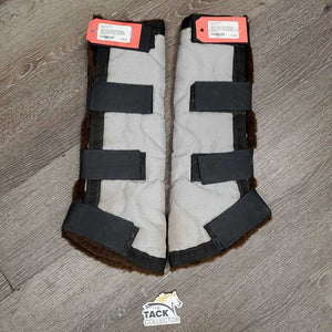 Front & Hind Shipping Boots, fleece lined *vgc, clean, hairy, older, stains