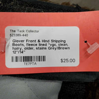 Front & Hind Shipping Boots, fleece lined *vgc, clean, hairy, older, stains

