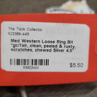 Med Western Loose Ring Bit *gc/fair, clean, peeled & rusty, scratches, chewed
