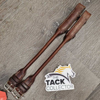 2 Rolled Soft Leather Cheek Pieces *gc, older, scuffs, scratches, scrapes, edge rubs
