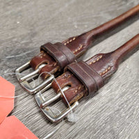 2 Rolled Soft Leather Cheek Pieces *gc, older, scuffs, scratches, scrapes, edge rubs
