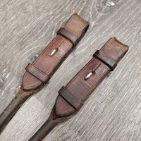 2 Rolled Soft Leather Cheek Pieces *gc, older, scuffs, scratches, scrapes, edge rubs
