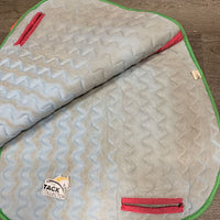 Quilt Jumper Saddle Pad, 1x, piping *gc, dirt, stains, v. hairy, pilly, binding rubs
