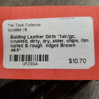 Balding Leather Girth *fair/gc, v.rusted, dirty, dry, older, chips, film, curled & rough edges