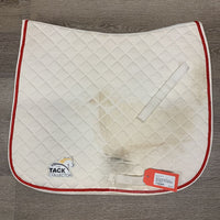 Quilt Dressage Saddle Pad, 1x piping, bling Canada flag *gc, mnr dirt, stains, hair, pills
