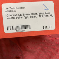 LS Show Shirt, attached velcro collar *gc, older