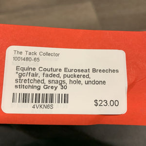 Euroseat Breeches *gc/fair, faded, puckered, stretched, snags, hole, undone stitching