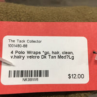 4 Polo Wraps *gc, hair, clean, v.hairy velcro