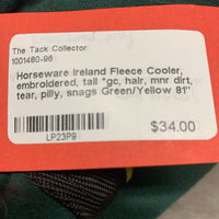 Fleece Cooler, embroidered, tail *gc, hair, mnr dirt, tear, pilly, snags
