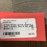 4 Polo Wraps *gc/fair, clean & dirty, v.clumpy, hairy & thin, older