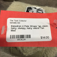 4 Polo Wraps *gc, clean, hairy, clumpy, hairy velcro
