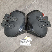 Hind Boots, tabs *gc/fair, v.dirty, scraped, curled edges, faded, 1 squished, stretched elastic
