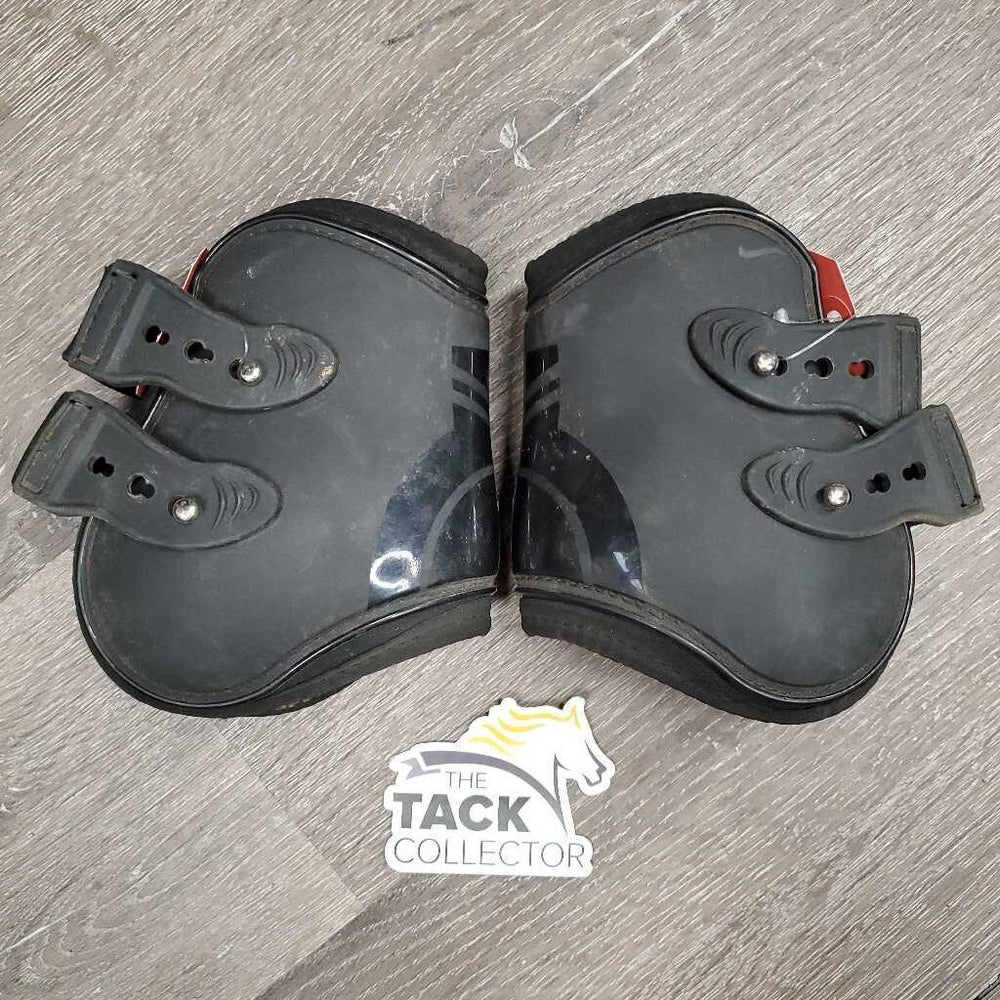 Hind Boots, tabs *gc/fair, v.dirty, scraped, curled edges, faded, 1 squished, stretched elastic