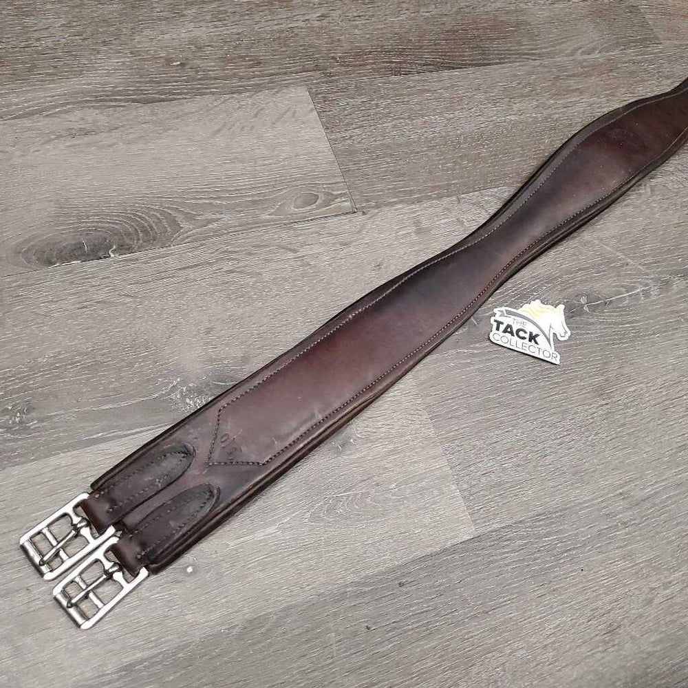 Padded Leather Girth, 1x els *gc, clean, inside folds, curled edges, thin elastic edges, older