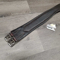 Padded Leather Girth, 1x els *gc, clean, inside folds, curled edges, thin elastic edges, older
