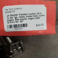 Padded Leather Girth, 1x els *gc, clean, inside folds, curled edges, thin elastic edges, older
