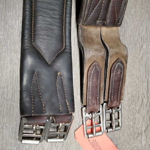 Padded Leather Girth, 1x els *gc, clean, inside folds, curled edges, thin elastic edges, older