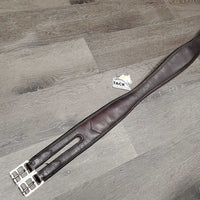 Narrow Padded Girth, 1x Els *gc, deep creases, clean, residue, faded, hairy seams, older, stretched els, rust
