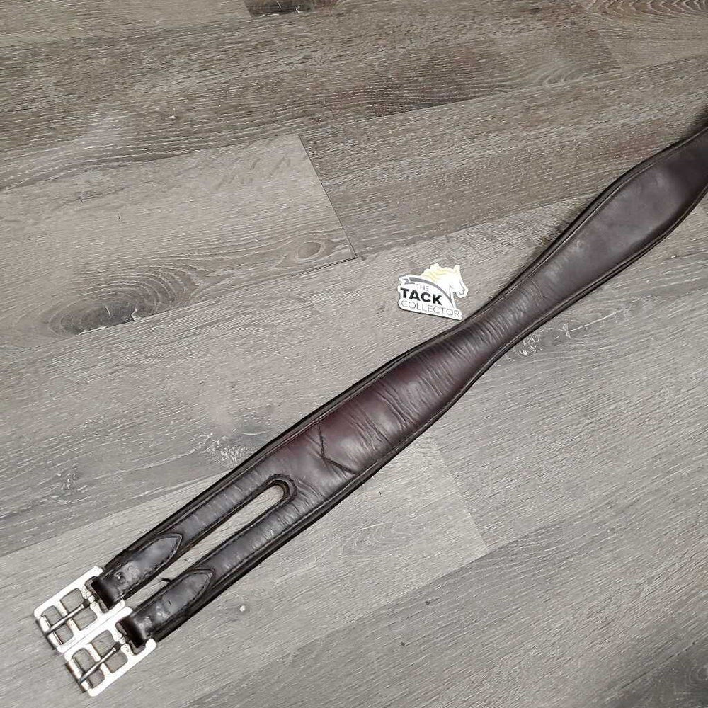 Narrow Padded Girth, 1x Els *gc, deep creases, clean, residue, faded, hairy seams, older, stretched els, rust
