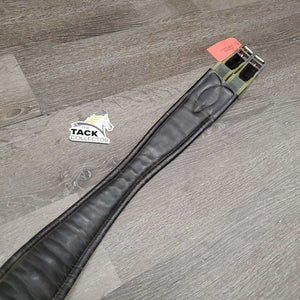 Narrow Padded Girth, 1x Els *gc, deep creases, clean, residue, faded, hairy seams, older, stretched els, rust