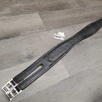 Narrow Padded Girth, 1x Els *gc, deep creases, clean, residue, faded, hairy seams, older, stretched els, rust
