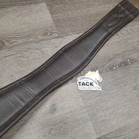 Padded Leather Girth, 1x Els, D Ring *gc, clean, residue, rubs, discolored spots, hairy seams, mnr scrapes, stiff
