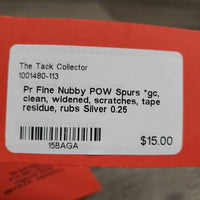 Pr Fine Nubby POW Spurs *gc, clean, widened, scratches, tape residue, rubs
