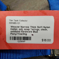 Narrow Thick Soft Nylon Halter, adj, snap *xc/vgc, clean, oxidized hardware
