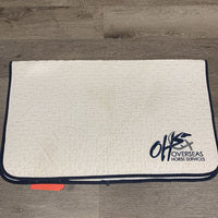 Quilt Baby Saddle Pad, embroidery "OHS" *gc, mnr hair, stains, dingy, puckers, threads, frays